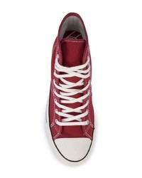 dunkelrote hohe Sneakers von Converse