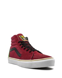 dunkelrote hohe Sneakers von Vans