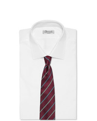 dunkelrote horizontal gestreifte Krawatte von Ermenegildo Zegna
