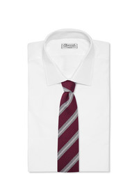 dunkelrote horizontal gestreifte Krawatte von Brioni