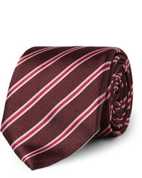 dunkelrote horizontal gestreifte Krawatte von Canali