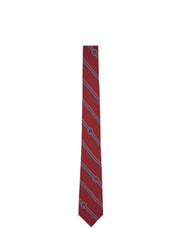 dunkelrote horizontal gestreifte Krawatte von Gucci