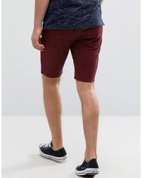 dunkelrote Jeansshorts von Asos