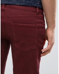 dunkelrote Jeansshorts von Asos