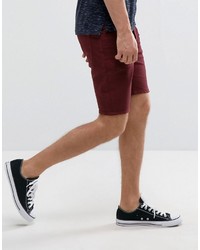 dunkelrote Jeansshorts von Asos