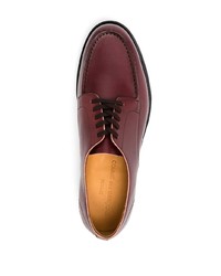 dunkelrote klobige Leder Derby Schuhe von Comme des Garcons Homme
