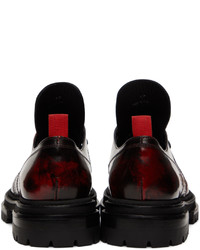 dunkelrote klobige Leder Derby Schuhe von 424