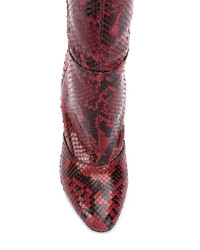 dunkelrote kniehohe Stiefel aus Leder von Maison Margiela