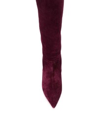 dunkelrote kniehohe Stiefel aus Wildleder von RED Valentino