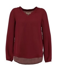 dunkelrote Langarmbluse von Zalando Essentials