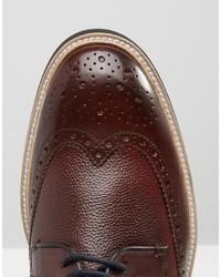 dunkelrote Leder Brogues von Ted Baker