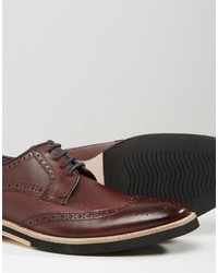 dunkelrote Leder Brogues von Ted Baker