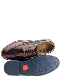 dunkelrote Leder Brogues von Base London