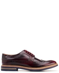 dunkelrote Leder Brogues von Base London