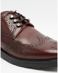 dunkelrote Leder Brogues von Asos