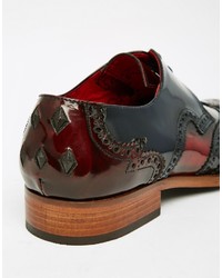 dunkelrote Leder Brogues von Jeffery West