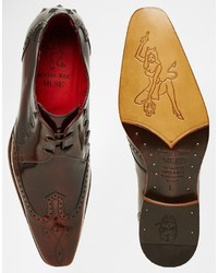 dunkelrote Leder Brogues von Jeffery West