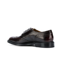 dunkelrote Leder Brogues von Doucal's