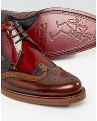 dunkelrote Leder Brogues von Jeffery West