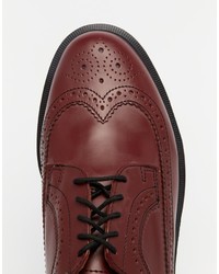 dunkelrote Leder Brogues von Dr. Martens