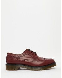 dunkelrote Leder Brogues von Dr. Martens