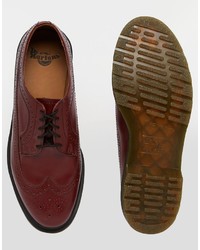 dunkelrote Leder Brogues von Dr. Martens