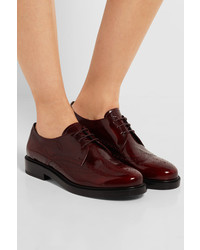 dunkelrote Leder Brogues von Tod's