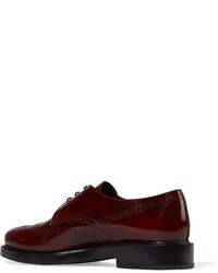 dunkelrote Leder Brogues von Tod's