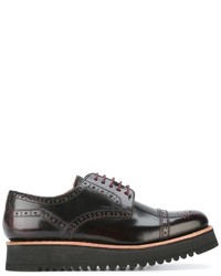 dunkelrote Leder Brogues von Grenson