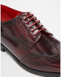 dunkelrote Leder Brogues von Base London