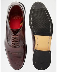 dunkelrote Leder Brogues von Base London