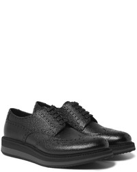 dunkelrote Leder Brogues von Prada