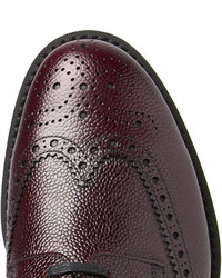 dunkelrote Leder Brogues von Prada