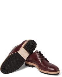 dunkelrote Leder Brogues von Balenciaga