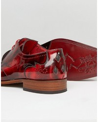 dunkelrote Leder Brogues von Jeffery West