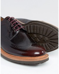 dunkelrote Leder Brogues von Grenson