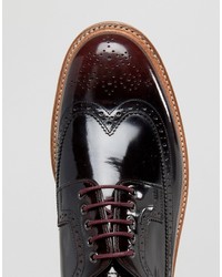 dunkelrote Leder Brogues von Grenson