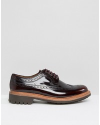 dunkelrote Leder Brogues von Grenson