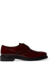 dunkelrote Leder Brogues von Tod's