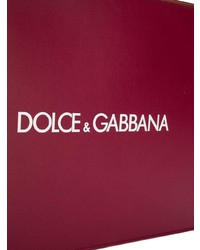 dunkelrote Leder Clutch Handtasche von Dolce & Gabbana
