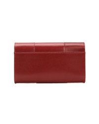 dunkelrote Leder Clutch von Perrin Paris