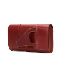 dunkelrote Leder Clutch von Perrin Paris