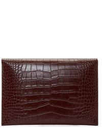 dunkelrote Leder Clutch von Alexander McQueen