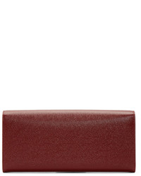 dunkelrote Leder Clutch von Saint Laurent