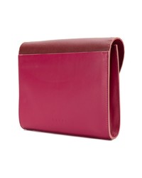 dunkelrote Leder Clutch von Marni