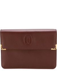 dunkelrote Leder Clutch