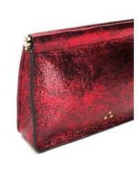 dunkelrote Leder Clutch von Jerome Dreyfuss