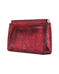 dunkelrote Leder Clutch von Jerome Dreyfuss