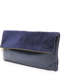 dunkelrote Leder Clutch von Baggu