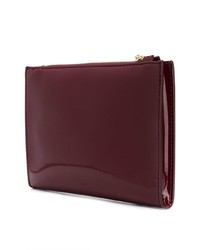 dunkelrote Leder Clutch von Stella McCartney